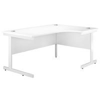 Valoir Radial Cantilever White Leg Workstation White 1600mm Right Hand