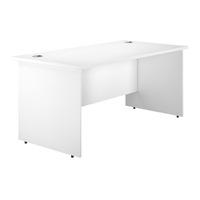 Valoir Rectangular Panel End Leg Desk White 1600mm