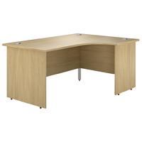 Valoir Radial Panel End Leg Workstation Oak 1600mm Right Hand