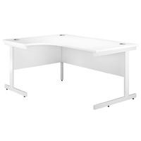 Valoir Radial Cantilever White Leg Workstation White 1600mm Left Hand