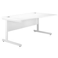 Valoir Wave Cantilever White Leg Desk White 1200mm Right Hand