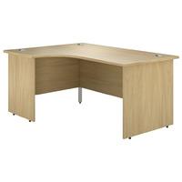 Valoir Radial Panel End Leg Workstation Oak 1600mm Left Hand