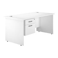 valoir rectangular panel end leg desk with single pedestal white 1200m ...