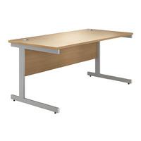 Valoir Rectangular Cantilever Silver Leg Desk Beech 1200mm