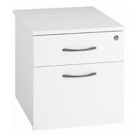 valoir 2 drawer low mobile pedestal white