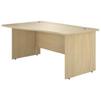 Valoir Wave Panel End Leg Desk Oak 1600mm Left Hand