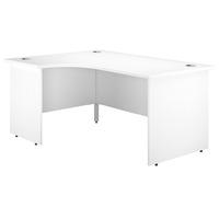 Valoir Radial Panel End Leg Workstation White 1600mm Left Hand