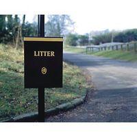 valley open top post mounted litter bin