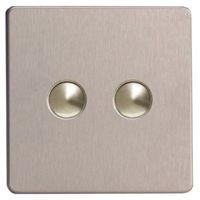 Varilight 6A 2-Way Silver Single Push Light Switch