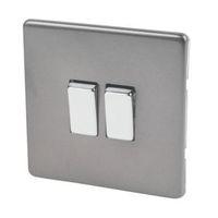 varilight 10a 2 way slate grey switch