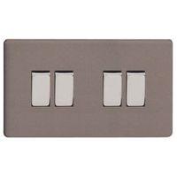 varilight 10a 2 way slate grey quadruple switch