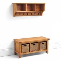 Vancouver Oak Bench and Shelf Set