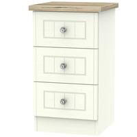 Valencia 3 Drawer Bedside Cream Cabinet