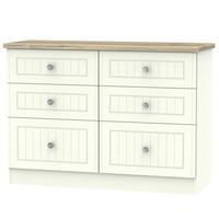 valencia 6 drawer midi cream chest of drawers