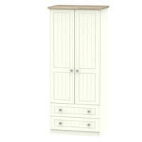 Valencia 2 Door 2 Drawer Cream Wardrobe