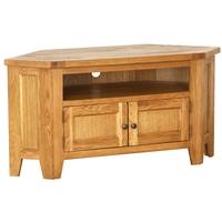 vancouver oak petite large corner tv unit