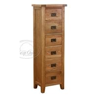 vancouver oak petite 6 drawer tall chest