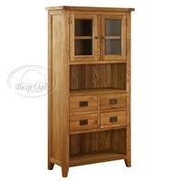 vancouver oak petite 4 drawer 2 door display cabinet