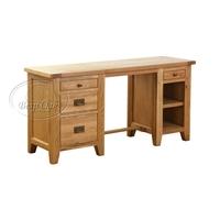 vancouver oak petite double pedestal desk