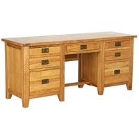 Vancouver Oak Petite Twin Pedestal Desk