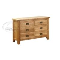 vancouver oak petite 6 drawer chest