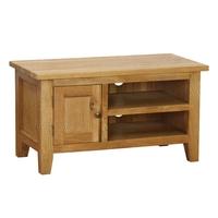 vancouver oak petite 1 door 2 shelf tv unit