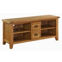 Vancouver Oak TV Unit with 4 Shelves & 2 Drawers