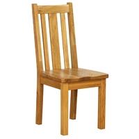 Vancouver Oak Petite Dining Chairs with Timber Seats & Vertical Slats - Pairs