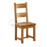 vancouver oak dining chairs with timber seat pair