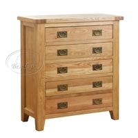 vancouver oak petite 5 drawer chest