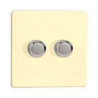 varilight 2 way double white chocolate dimmer switch