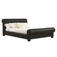 Valencia Faux Leather Bed Frame Double Black