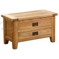 vancouver petite oak blanket box 2 drawer