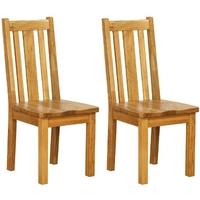 Vancouver Petite Oak Dining Chair - with Vertical Slats Timber Seat (Pair)
