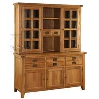 Vancouver Oak Dresser - with Bevelled Glass Glazed Top