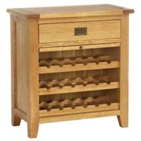 vancouver petite oak wine rack 1 drawer with pull out shelf