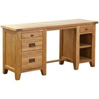 Vancouver Petite VSP Oak Desk - Double Pedestal