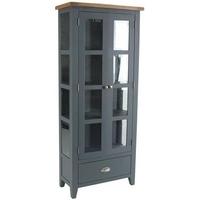 Vancouver Expressions Down Pipe Grey Glazed Display Cabinet - 1 Drawer 2 Door