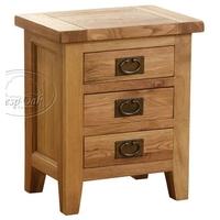 vancouver petite oak bedside table 3 drawer