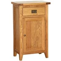 vancouver petite oak hall cabinet tall with 1 drawer