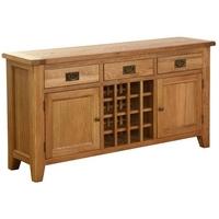 vancouver petite vsp oak wine table 3 drawer 2 door