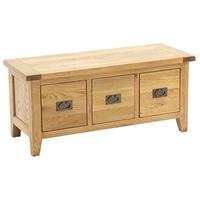 Vancouver Petite Oak Bench - Storage with 3 Drawer