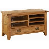 vancouver oak tv video unit small 1 drawer