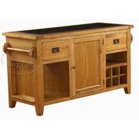 Vancouver Oak Kitchen Island - Granite Top