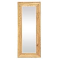 Vancouver Oak Mirror - Long Rectangular Bevelled Glass