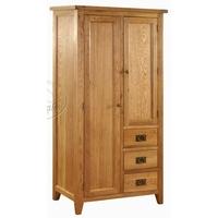 Vancouver Petite Oak Wardrobe - 2 Door 3 Drawer