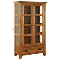 Vancouver Oak Glazed Cupboard - Bevelled Glass