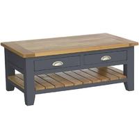 Vancouver Expressions Down Pipe Grey Coffee Table - Rectangular with 2 Drawers and 1 Shelf