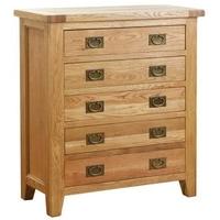 Vancouver Petite VSP Oak Chest of Drawer - 5 Drawer