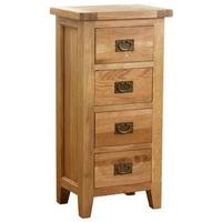 Vancouver Petite VSP Oak Chest of Drawer - Tall 4 Drawer